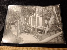 Original 1915 WWI German Army Officers Outside Schreibstube Bunker Photograph  picture