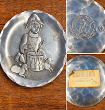 Wendell August Forge Drummer Boy Silver Hammered Embossed Christmas Plate picture
