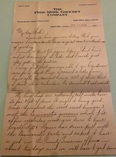 Vtg 1909 FRED MEEK GROCERY COMPANY Denver Colorado Letterhead Letter picture