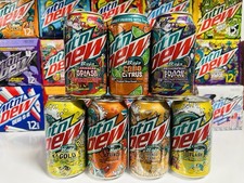 *Rare* Mountain Dew Baja Blast Collection - 7 Full/Sealed 12oz Baja Cans  picture