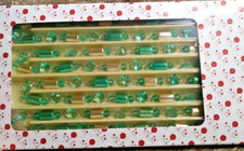 Vtg Dillard's Trimmings String Christmas Tree Garland Faux Jewel Gold Turquoise picture