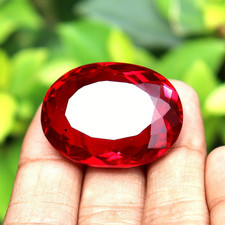 Oval Cut 102 CT BURMA Pigeon Blood Red Ruby Certified Loose Gemstone picture