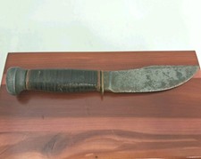 Marbles Gladstone Mich PAT 1916 Woodcraft Stacked Leather Knife 1920s Knife picture