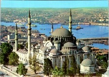 Postcard Istanbul Turkey Mosque Birds Eye Golden Home C24 picture