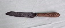 ANTIQUE Adamson Haymarket BREAD KNIFE Carved Wooden Handle Sheffield England picture