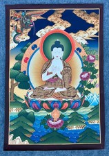 Pristine Hand-Painted Tibetan Vairocana Buddha Thangka 25