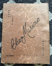 Vintage Chez Marino Restaurant Menu Quebec Canada Marino Bragoli 34 Dauphine picture