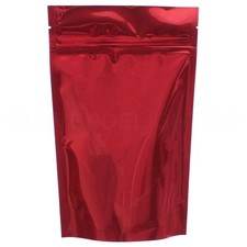 CleverDelights Glossy Red Stand Up Pouches - 4oz (5