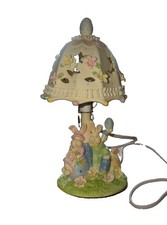  Easter Time Vintage Ceramic Bunny Umbrella Table Lamp Box Decor Nursery picture