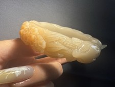 62mm Natural Mongolian Jade Bangle/ She TeiCui/ SugarColor Ninetail Fox picture