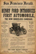 Henry Ford introduces First Automobile Car Headline News Poster up to 24 x 36