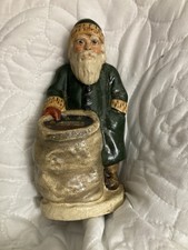 Vintage 1991 Vaillancourt Folk Art Chalk ware Santa #160 Noah’s Ark Sack Signed picture
