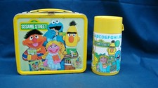 Vintage 1979 Sesame Street Metal Lunch Box Aladdin With Thermos Muppets picture