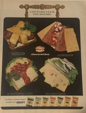 1964 Kraft Natural Cheese PRINT AD Cheesewiches VTG 1960s Country Club Foursome picture