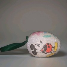 Mickey Mouse Vtg 1970 Sugar Coated Frosted Egg Handmde Kitsch Styrofoam Ornament picture