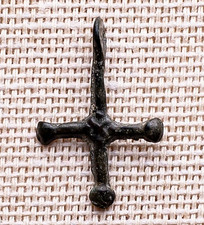 ANTIQUE LATE VIKING AGE c.12 CROSS CENTURY BYZANTINE TYPE ORTHODOX “BUDDED”  263 picture