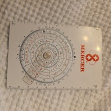 VTG Mercer Circular Slide Rule, Leather Pouch, Manual 1969cc picture