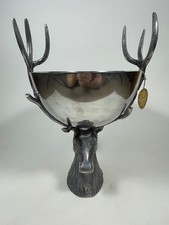 VTG Aspen Stag Deer Head Punch Bowl 20” Cast Aluminum Champagne Wine Ice Bucket picture