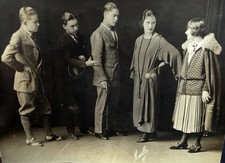 Antique 1920s Photograph Theater Play Actors Flapper Group Lot 2 picture