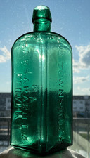 ANTIQUE BOTTLE DR. TOWNSEND'S / SARSAPARILLA / ALBANY, N.Y. CRUDE TEAL MEDICINE picture