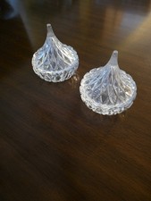 Two Hershey's Kiss Fine Shannon Crystal Godinger Candy Dish~6” Each w/ Lid picture