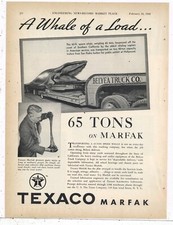 1938 Texaco Marfak Ad: Belyea Trucking Co. w. Harpooned Sperm Whale, San Pedro picture