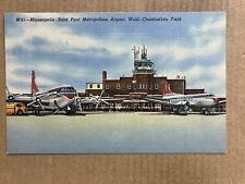 Postcard Minneapolis-Saint Paul Minnesota Airport Wold-Chamberlain Field Plane picture