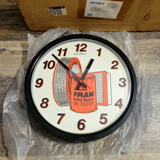 Vtg FRAM Oil Filters Advertising Clock Seth Thomas RARE New Old Stock in Box picture