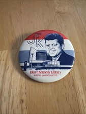 Vintage JFK 1979-80 John F. Kennedy Library Boston MA Pinback Button 2-1/4