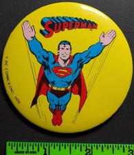 Vintage 1976 Superman Pinback Pin picture