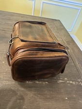 ELIZO Genuine Leather Toiletry Bag for Men Mens X-Large, Antique picture