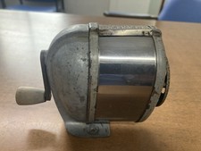 Vintage Boston KS Pencil Sharpener 8 Hole Metal W/Wood Handle picture
