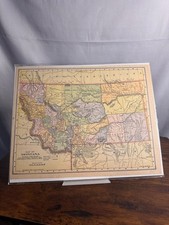 1903 Montana Map Rand McNally Antique Atlas Page Vintage Western Americana picture