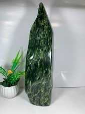 8.46kg Tall Nephrite Jade Polished Dark Green Genuine Freeform Crystal picture