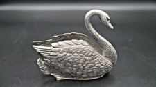 Vintage Godinger Pweter Silver Plated Swan Napkin Or Letter Holder Made in 1988 picture