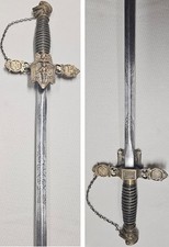 Early Antique 1870s MC Lilley Knights of Pythias Sword Named WH Nichols FCB Ohio picture