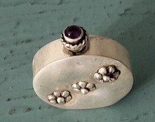 Vintage Sterling Silver? Mini Perfume Bottle w/ Glass dropper bottom stamp B ? picture