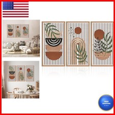 IARTTOP Large Boho Wood Wall Art Framed 16x32 Inch Mid Century Modern Wooden picture