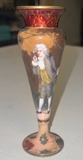 Antique French Bronze Enamel Hand Painted Vase Signed M Rentz Excellent Rare 6