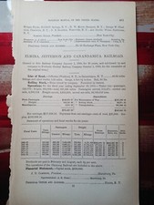 1874 Train Report Elmira Jefferson & Canandaigua Railroad Watkins New York picture