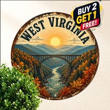 West Virginia Scenic Mountain River Wilderness Travel Souvenir Metal Sign picture