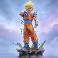 33cm Dragon Ball Z Super Saiyan 2 Goku Figure LED PVC Anime Statue W/Box picture