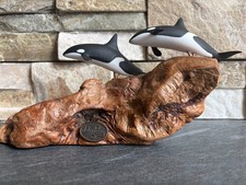 John Perry Orca Whales Burlwood Sculpture Figurine Statue 7