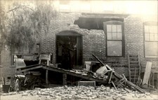 Inglewood CA Building Damage Azo c1940s-50s Real Photo Vintage Postcard bhn picture