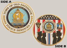 Old Saybrook Police 60th Anniversary 1959-2019 Challenge Coin  3#D picture