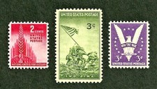 *80 year old US stamps usa WW2 iwo jima,win the war,Allies, MINT CHOICE GEMS picture