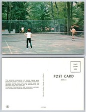 Forest Tennis Court Match Postcard picture