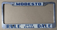 VTG Metal Modesto California Rule Dale Auto Plaza Embossed License Plate Frame picture