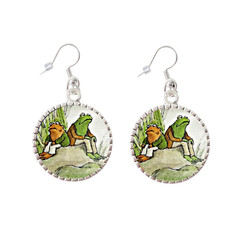 Frog and Toad Together are Friends Earrings Frog Toad Lovers with Gift Logo Box picture