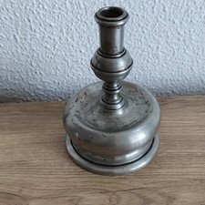 Antique 17th Century Bulbous Base Pewter Candlestick Early European Collectible picture
